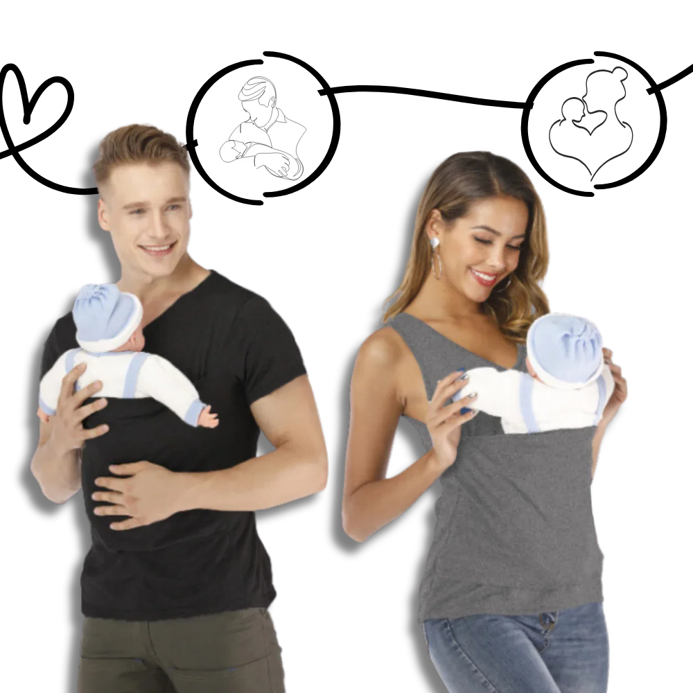 Belro ergonomic fashionable kangaroo T-shirt displayed on a model, showcasing its stylish design and comfortable fit.