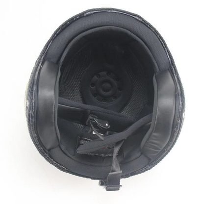 Belro retro vintage open face motorcycle helmet with goggles and mask, featuring a classic design and safety features.