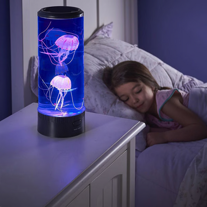 Belro LED jellyfish lava lamp and aquarium with glowing jellyfish, suitable for home, garden, or aquarium decor.