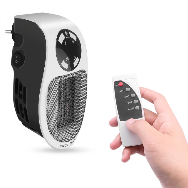Belro 500W mini portable electric heater with digital controls, compact design, ideal for small rooms and personal heating.