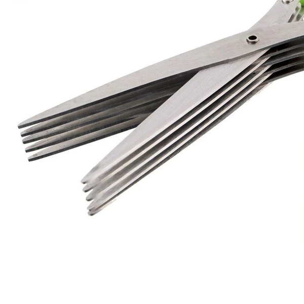 Belro 5-blade kitchen salad scissors with stainless steel blades, designed for easy chopping of vegetables and salads in the kitchen.