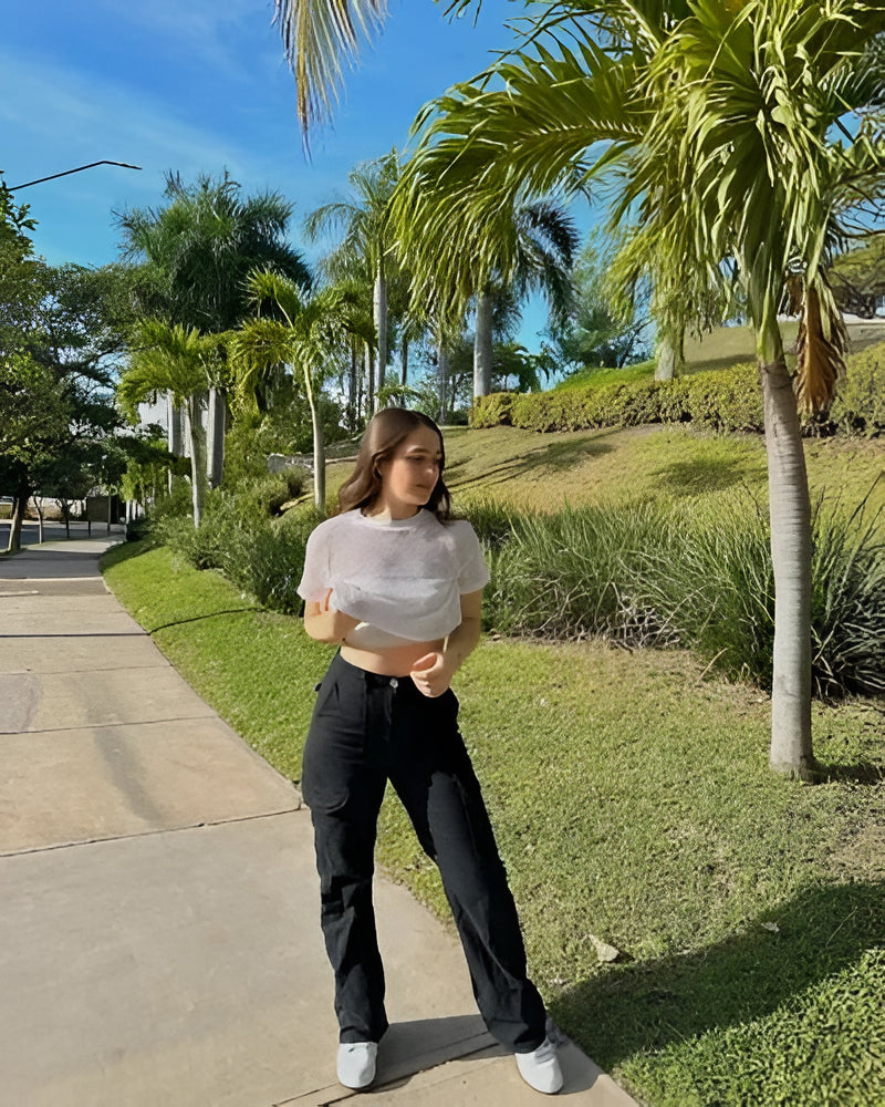 Belro adjustable straight fit cargo pants in neutral color, featuring multiple pockets and a relaxed fit for casual wear.