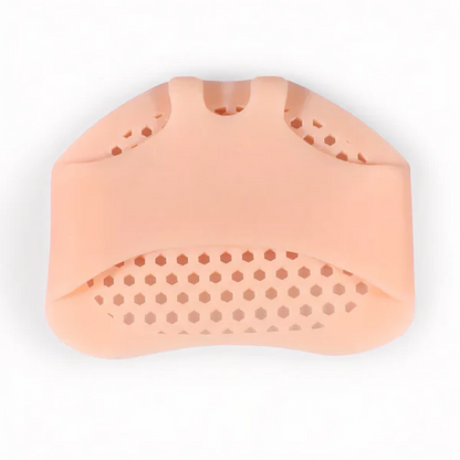 Belro breathable gel metatarsal pads for foot comfort and pain relief, showing soft gel cushions on a foot.