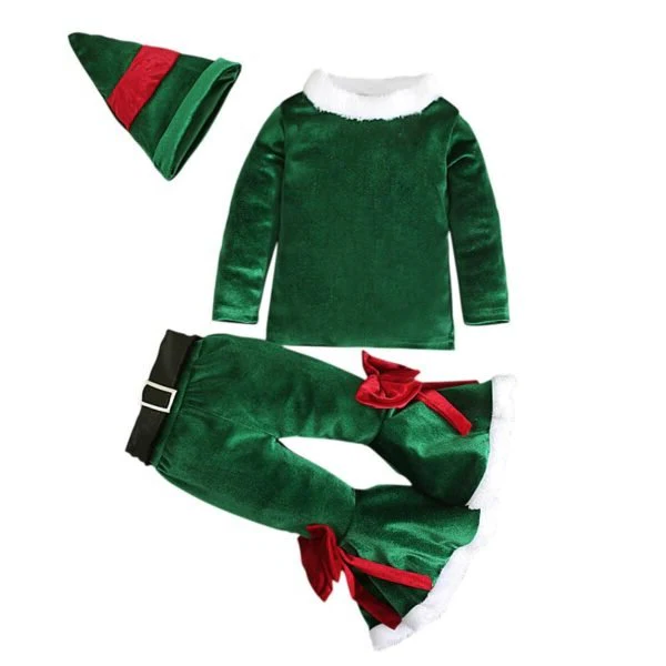 Belro Christmas Santa Claus costume featuring red suit, white trim, and black belt, ideal for festive holiday dress-up.