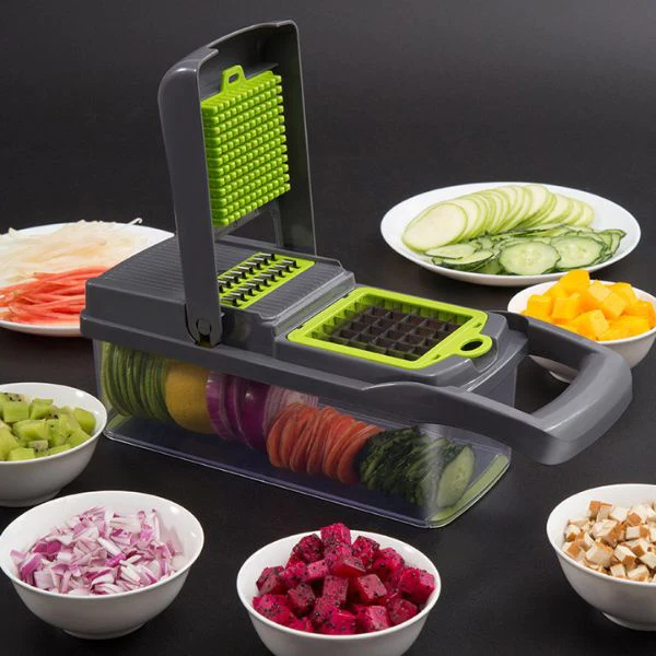 Belro multifunctional vegetable cutter with stainless steel blades, compact kitchen appliance for easy vegetable chopping and slicing.