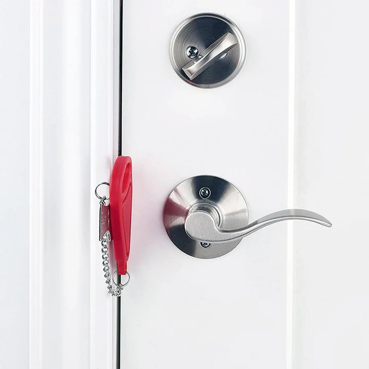 Belro portable door lock, a compact smart lock device for enhanced home security, shown in a sleek design.