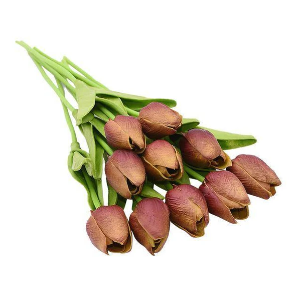 Set of 10 artificial tulip flowers from Belro, arranged in a natural display for decorative or fashion use.