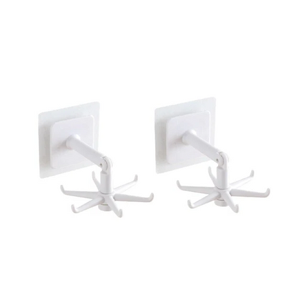 Belro 360° rotating self-adhesive utility hook for home storage and organization, mounted on a wall for versatile use
