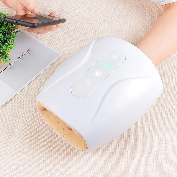 Belro electric rechargeable hand massager for pain relief and relaxation, featuring a compact design and ergonomic shape.