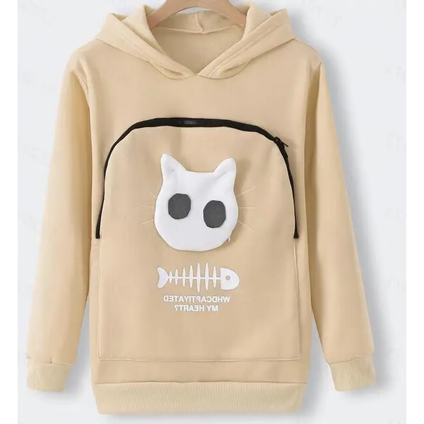 Belro Cat Lover Hoodie with cozy cuddle pouch, soft hoodie sweatshirt perfect for pet lovers and comfortable casual wear