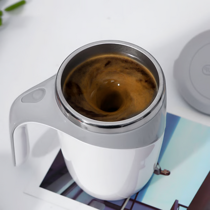 Belro automatic self-stirring magnetic coffee cup with sleek design, ideal for easy mixing of beverages at home or office.