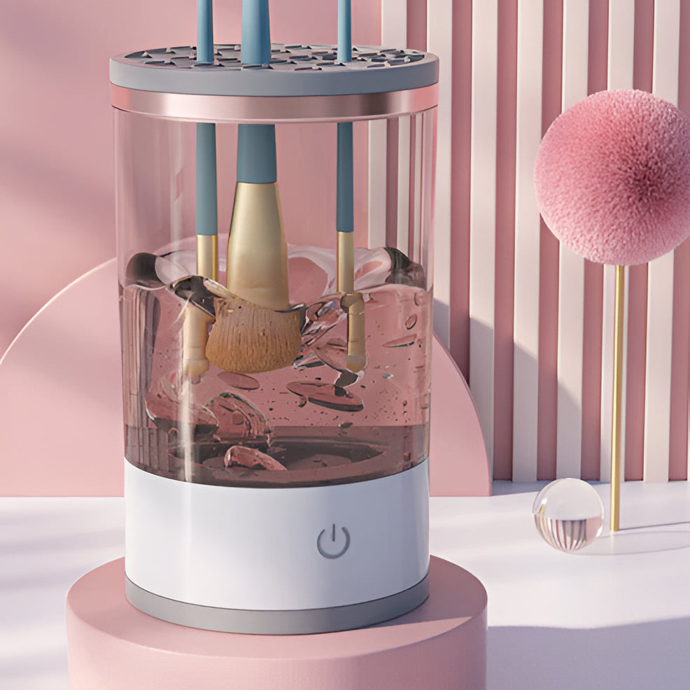 Electric 3-in-1 cosmetic brush cleaner machine by Belro for cleaning makeup brushes quickly and effectively in skin care routines.