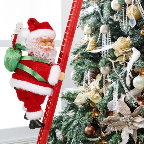 Belro Climbing Santa holiday decoration with red suit and white beard, perfect for seasonal home and garden decor.