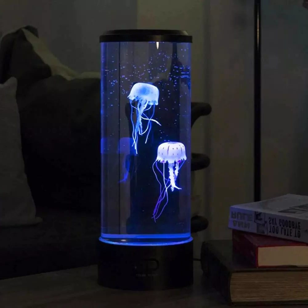 Belro Jellyfish LED Lamp and Aquarium for home and garden, featuring realistic floating jellyfish and vibrant lighting.