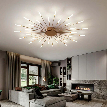 Belro Flush Mount Ceiling Light Fireworks design in a living room setting, ideal for indoor home and bedroom lighting.