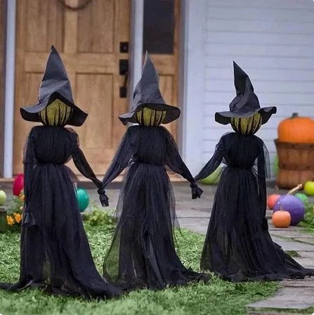 Belro Lighted Halloween Witch Stake decor featuring a spooky witch figure for outdoor Halloween decorations.