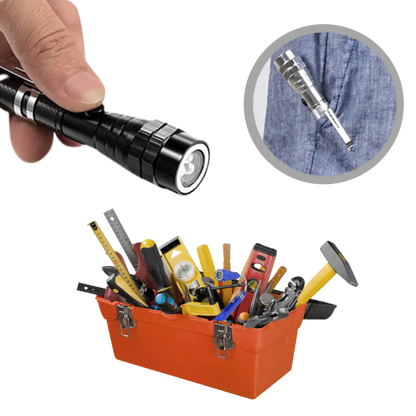 Belro telescopic magnetic LED flashlight with extendable handle and bright LED light for versatile tool and hardware use.