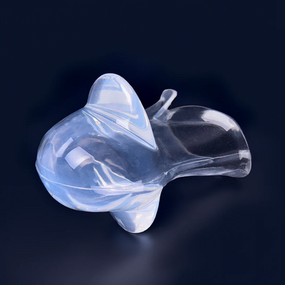 Belro silicone anti-snoring tongue device for sleep aid, showing the flexible, mouth-safe design on a white background.