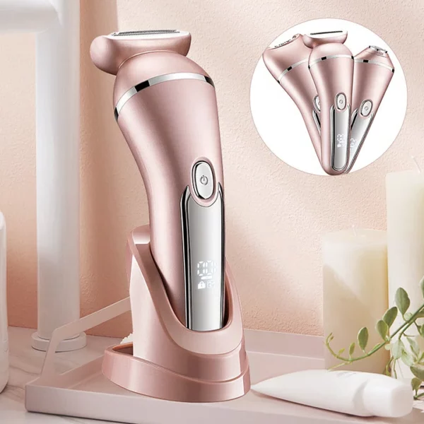 Belro 3-in-1 waterproof electric shaver for women, compact and sleek design for smooth skin in health and beauty.