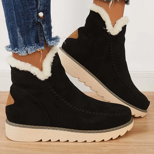 Belro winter ankle boots with waterproof leather and cozy fur lining, ideal for cold weather and stylish winter footwear.