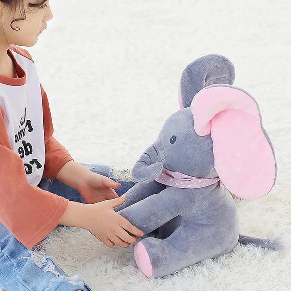 Belro Peek-a-boo Elephant plush toy designed for children, featuring soft fabric and playful elephant design.