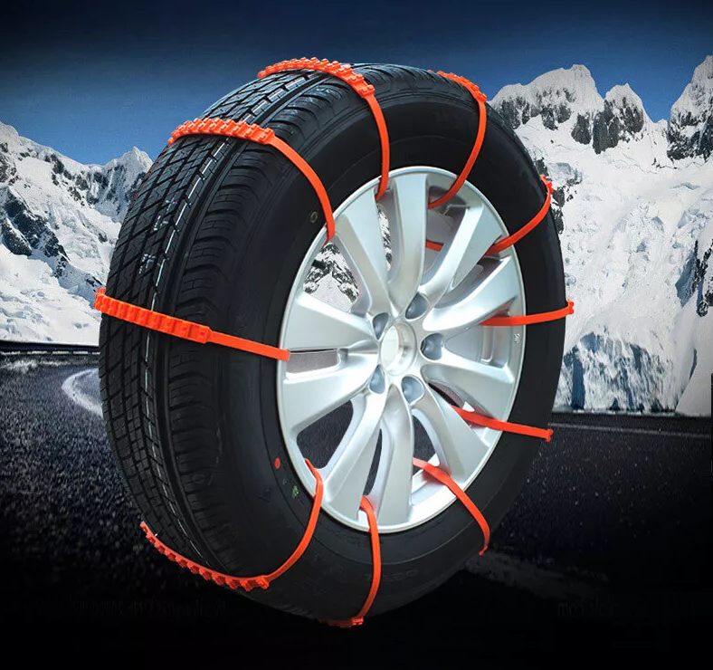 Reusable Belro anti-snow chains for cars, designed for easy storage and organization in the home and garden.