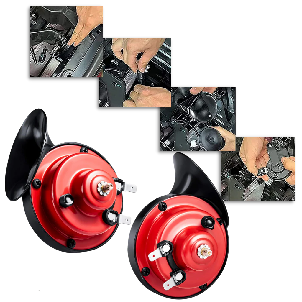 Belro powerful truck horn for cars, electronic audio accessory with loud sound, shown in the image.