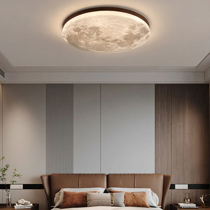 Belro Nordic minimalist moon-shaped acrylic LED ceiling light for outdoor use, stylish contemporary home and garden lighting.