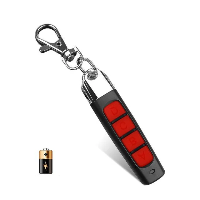 Belro 4-in-1 universal remote control duplicator for car, garage door, and gate in outdoor home and garden setting.