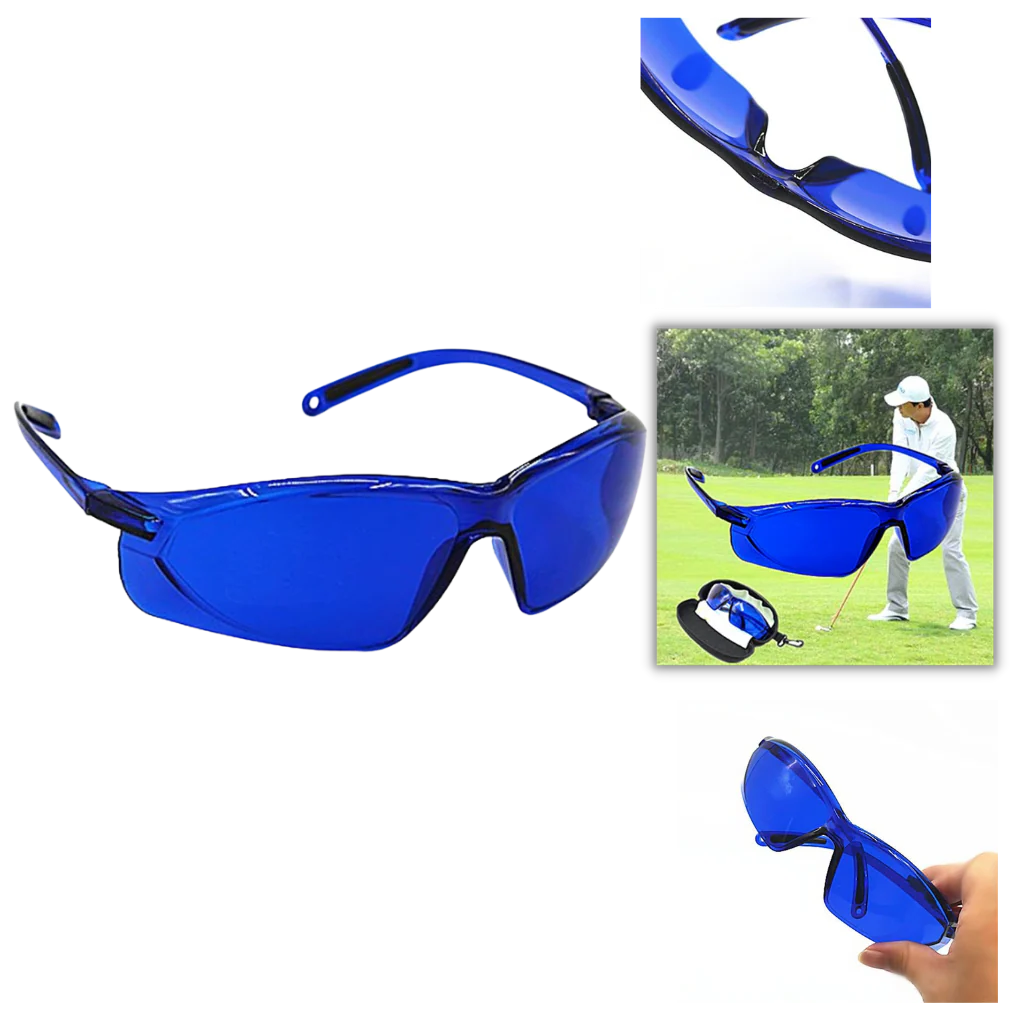 Belro golf ball finding glasses with camera lens design, electronic eyewear for locating golf balls on the course.