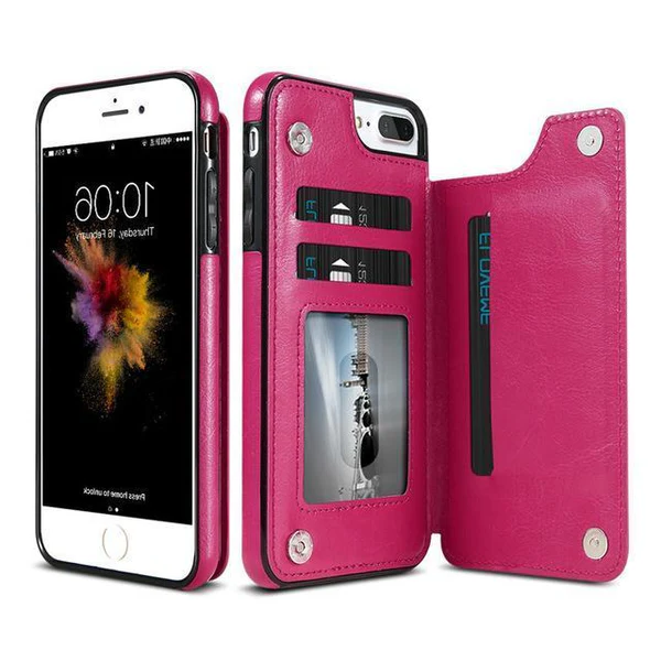 Belro luxury leather wallet case for iPhone, featuring a slim design with card slots and premium leather finish.