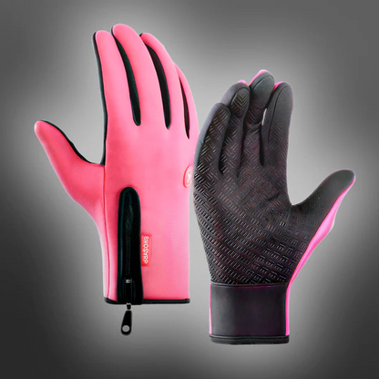 Belro waterproof winter gloves shown in black, featuring insulated lining and textured grip for cold weather warmth and protection.