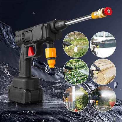 Belro cordless portable high pressure spray water gun set, designed for outdoor cleaning and gardening.