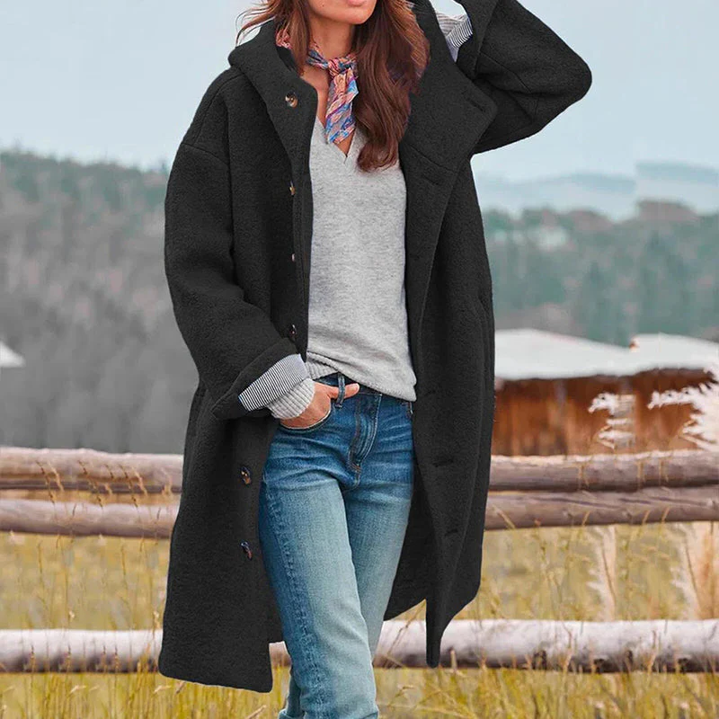 Belro women's warm winter coat, stylish and cozy outerwear with a hood, suitable for cold weather.