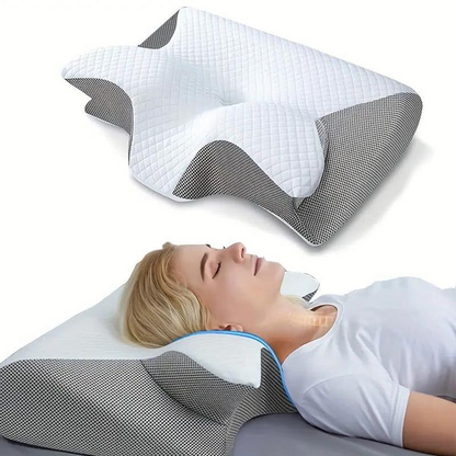 Belro butterfly shape pillow with armrests, designed for side and back sleepers, featuring a soft, supportive health and beauty cushion.