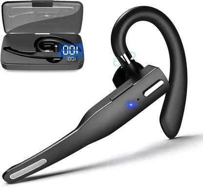 Belro Trucker Dual Mic wireless Bluetooth 5.1 noise-canceling headset with earpiece, featuring dual microphones and sleek design.