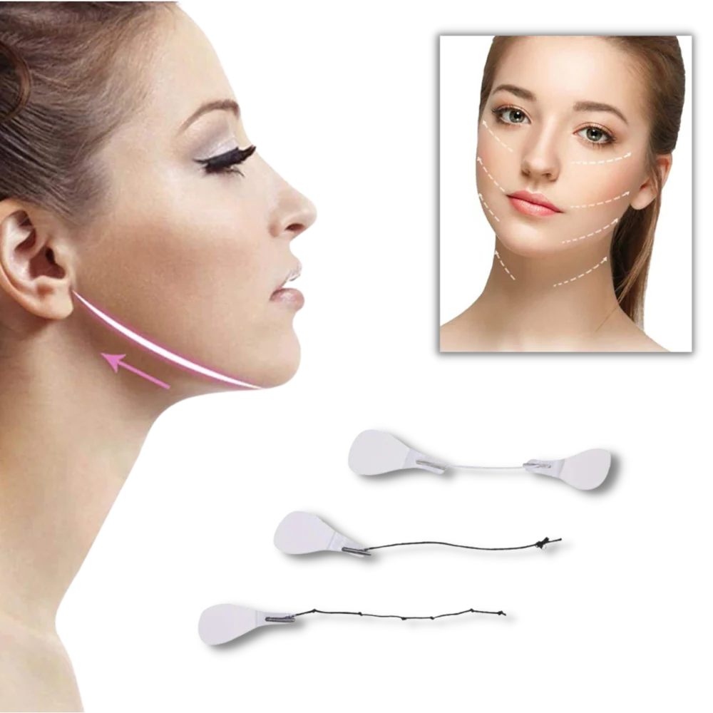 Belro Invisible Face-Lift Stickers applied to skin, designed for subtle facial lifting and skin tightening in the beauty and makeup category.