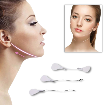 Belro Invisible Face-Lift Stickers applied to skin, designed for subtle facial lifting and skin tightening in the beauty and makeup category.