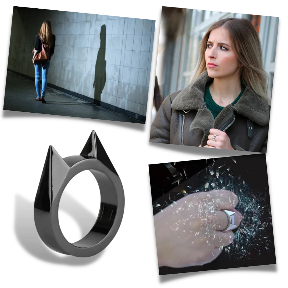 Belro cat ear protective ring jewelry accessory with sleek design, featuring small cat ear details for a stylish, playful look.
