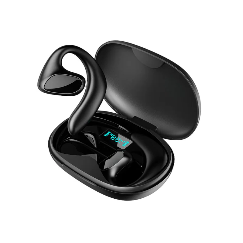 Belro Language Translator Earbuds shown with sleek black design and compact charging case, designed for seamless translation.