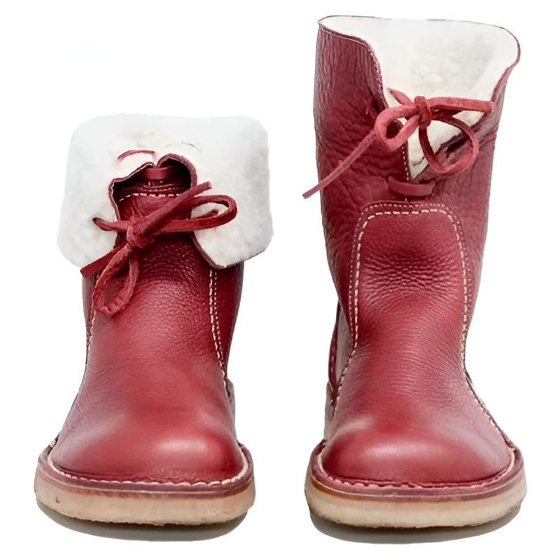 Belro wool-lined boots featuring a sturdy leather exterior and cozy interior, ideal for cold weather footwear.