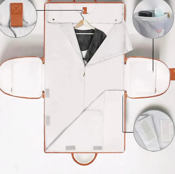 Belro foldable travel bag with handles, compactly folded for easy storage, designed for travel and luggage needs.