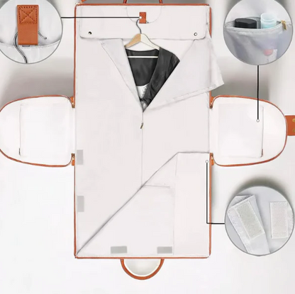 Belro foldable travel bag with handles, compactly folded for easy storage, designed for travel and luggage needs.