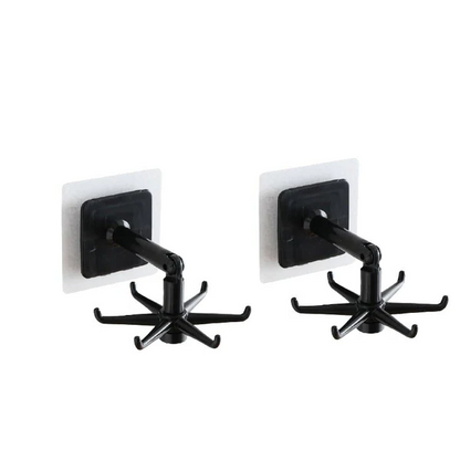 Belro 360° rotating self-adhesive utility hook mounted on a wall for home and garden storage and organization.