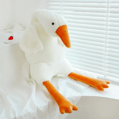 Belro Big White Goose plush throw pillow and stuffed toy featuring a sleeping duck with soft, plush fabric and realistic details.