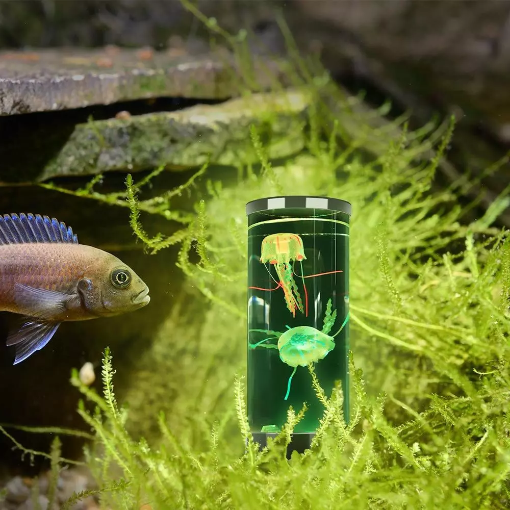 Belro Jellyfish LED Lamp and Aquarium for outdoor decor, featuring realistic floating jellyfish and colorful lighting.