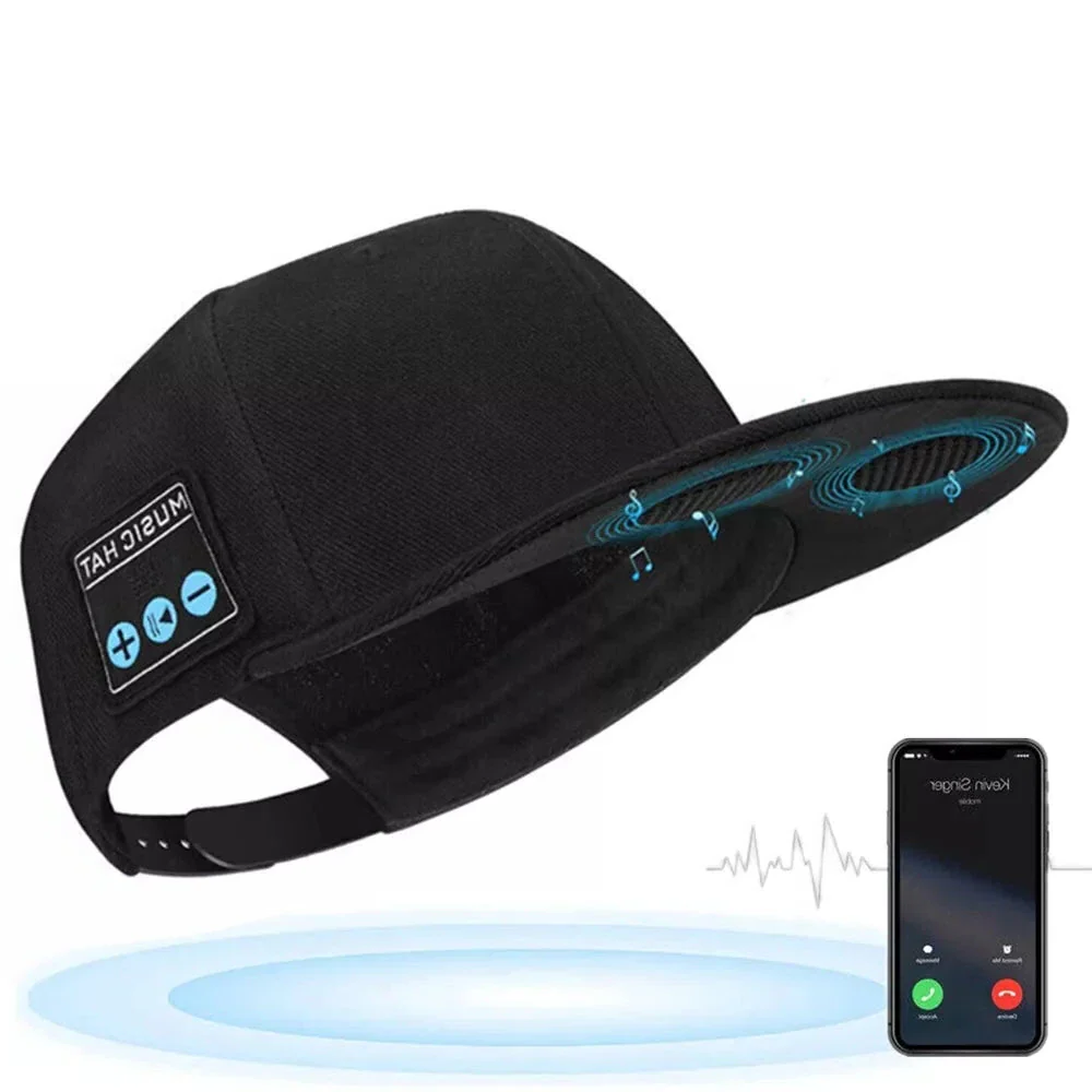 Belro Bluetooth speaker baseball cap with wireless, waterproof design and built-in headphones, stylish for outdoor listening.