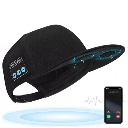 Belro Bluetooth speaker baseball cap with wireless, waterproof design and built-in headphones, stylish for outdoor listening.