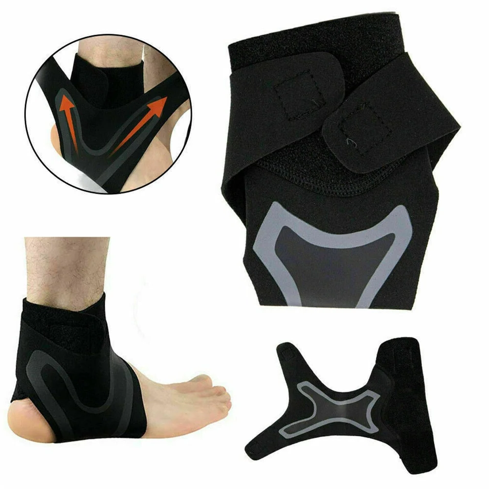 Belro Plantar Ankle X Wrap Brace Support Compression Sleeve shown, designed to stabilize and support the ankle with adjustable straps.