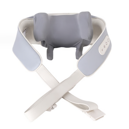 Belro neck and shoulder heat massager with therapeutic rollers and controls for relaxing massage therapy.